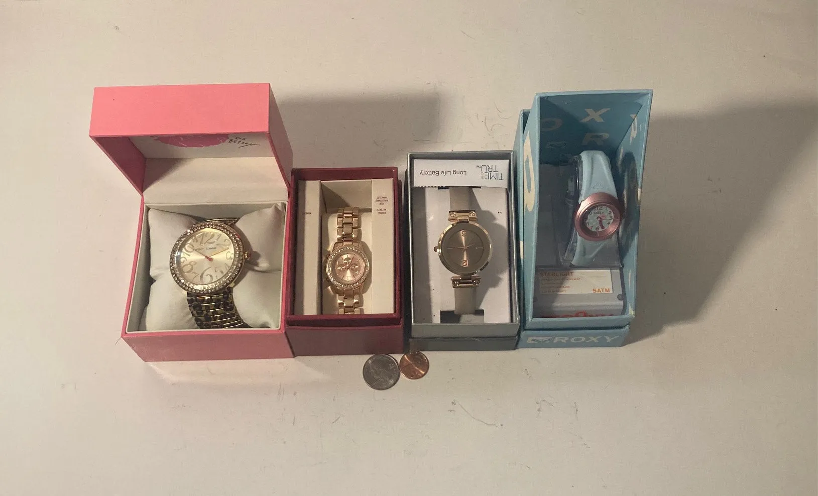 Lot of 4 Vintage Wrist Watches, in Original Cases, Fashion, Time, Clock, Clothing Accessory, Quality, Nice, In Box, Free Shipping