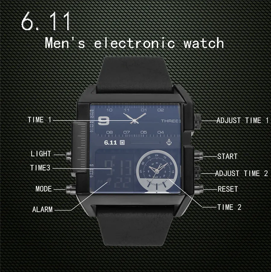 Luminous Double Display Electronic Watch