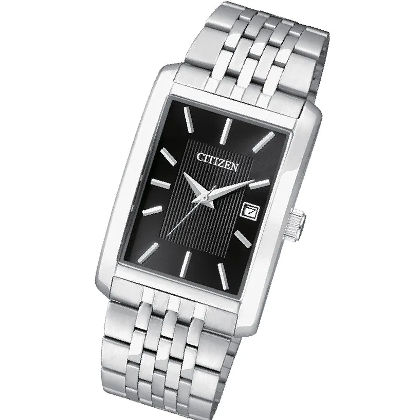 Men's Rectangular Watch/Black Dial