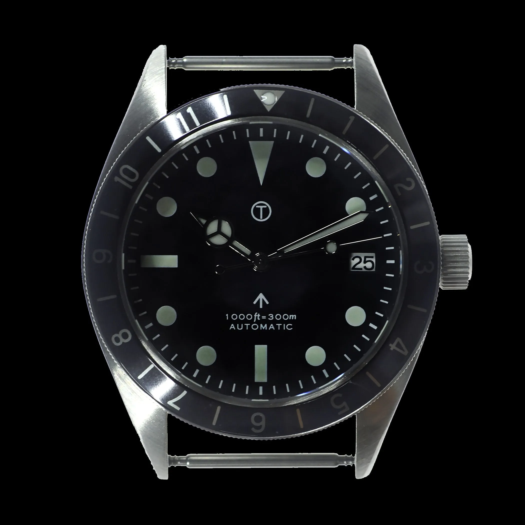 MWC Classic 1960s Pattern Dual Time Zone Automatic Divers Watch with Luminova and Sapphire Crystal