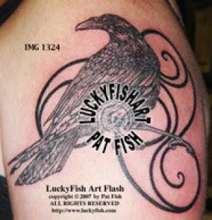 Pictish Hooded Crow Tattoo Design