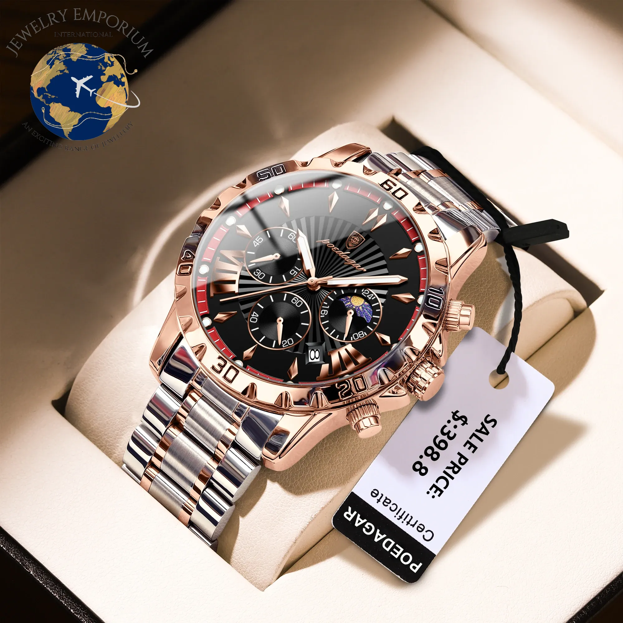 POEDAGAR Luxury High Quality Watch for Man Waterproof Luminous Chronograph Date Men Watch Stainless Steel Quartz Men'S Watches