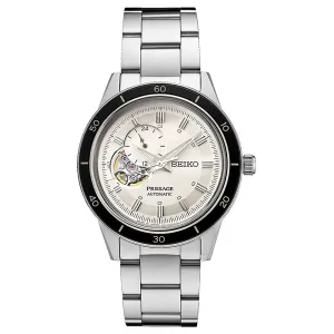 Seiko Men's Cream Dial Silver Band Stainless steel Automatic Watch - SSA423