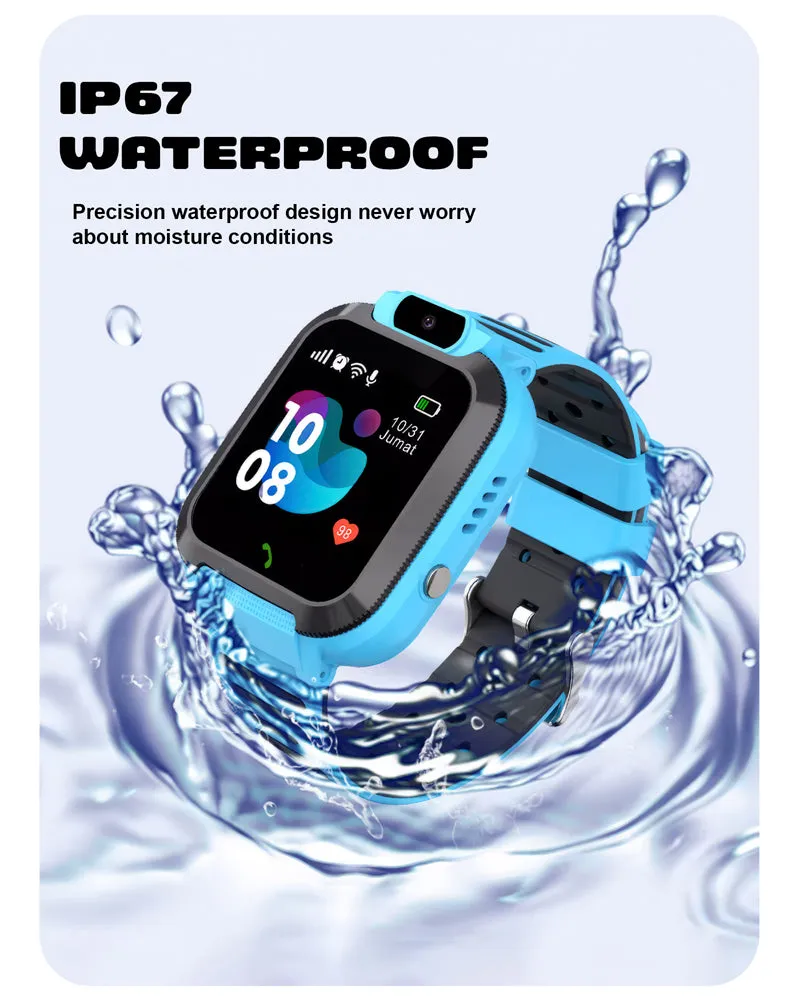 Spiky Basilisk Kids' Cute Waterproof Smartwatch With GPS - Blue