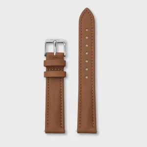 Strap 16 mm Leather Caramel, Silver Colour