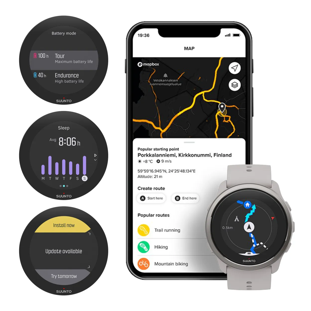 SUUNTO 5 Peak GPS Smartwatch 1.1 in. for Training, Exploring and Wellbeing