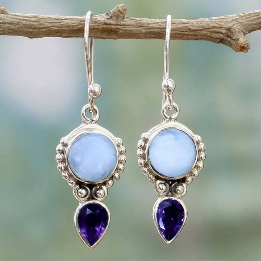 Thai Silver Moonstone Earrings