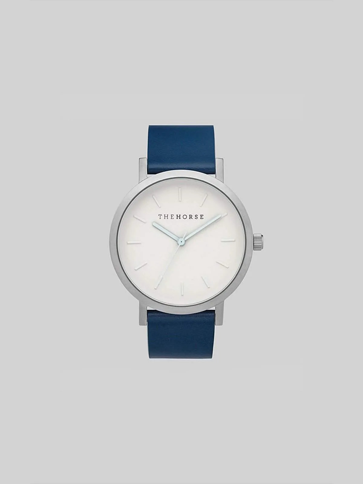 The Horse Brushed Silver / Navy Watch