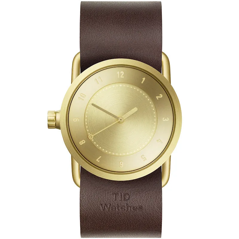 TID No.1 Gold Dial / Black Leather Strap / Gold Buckle