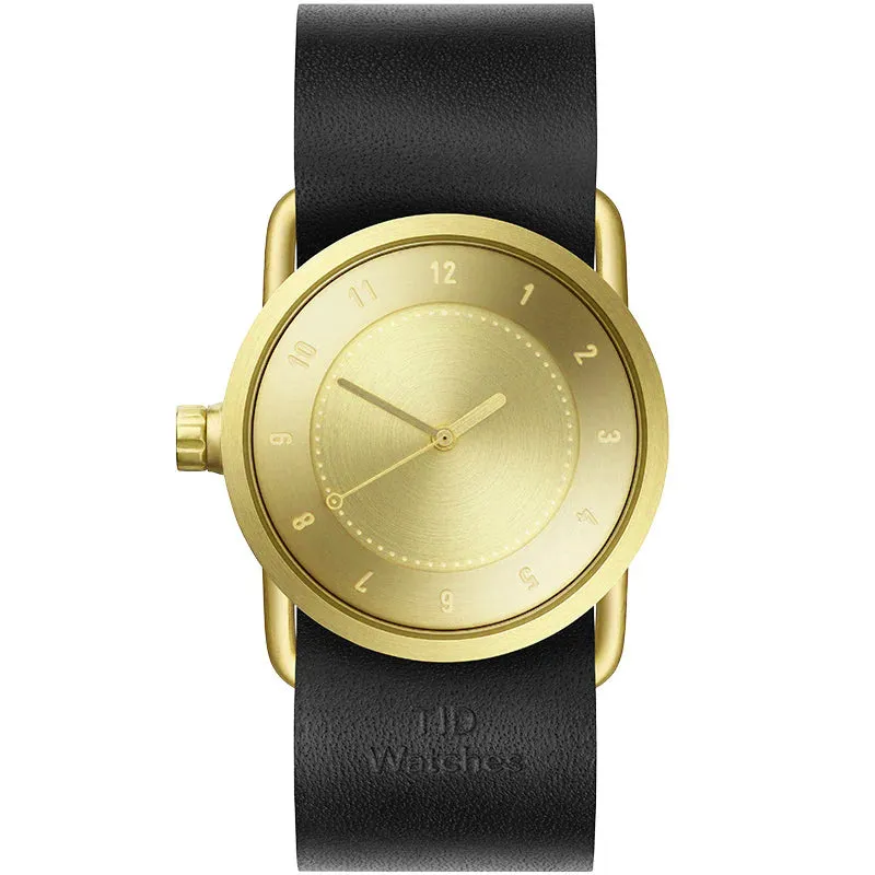 TID No.1 Gold Dial / Black Leather Strap / Gold Buckle