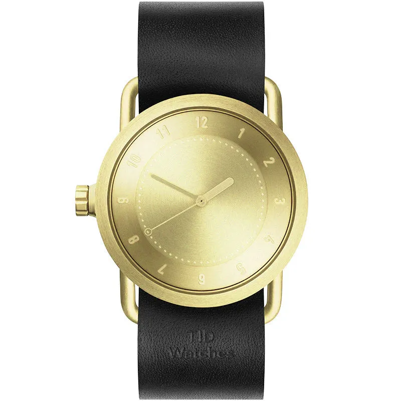 TID No.1 Gold Dial / Black Leather Strap / Gold Buckle