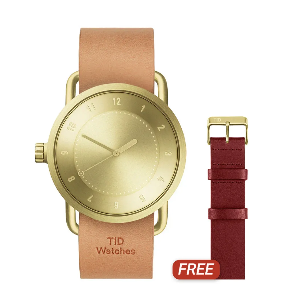 TID No.1 Gold Dial / Natural Leather Strap / Gold Buckle