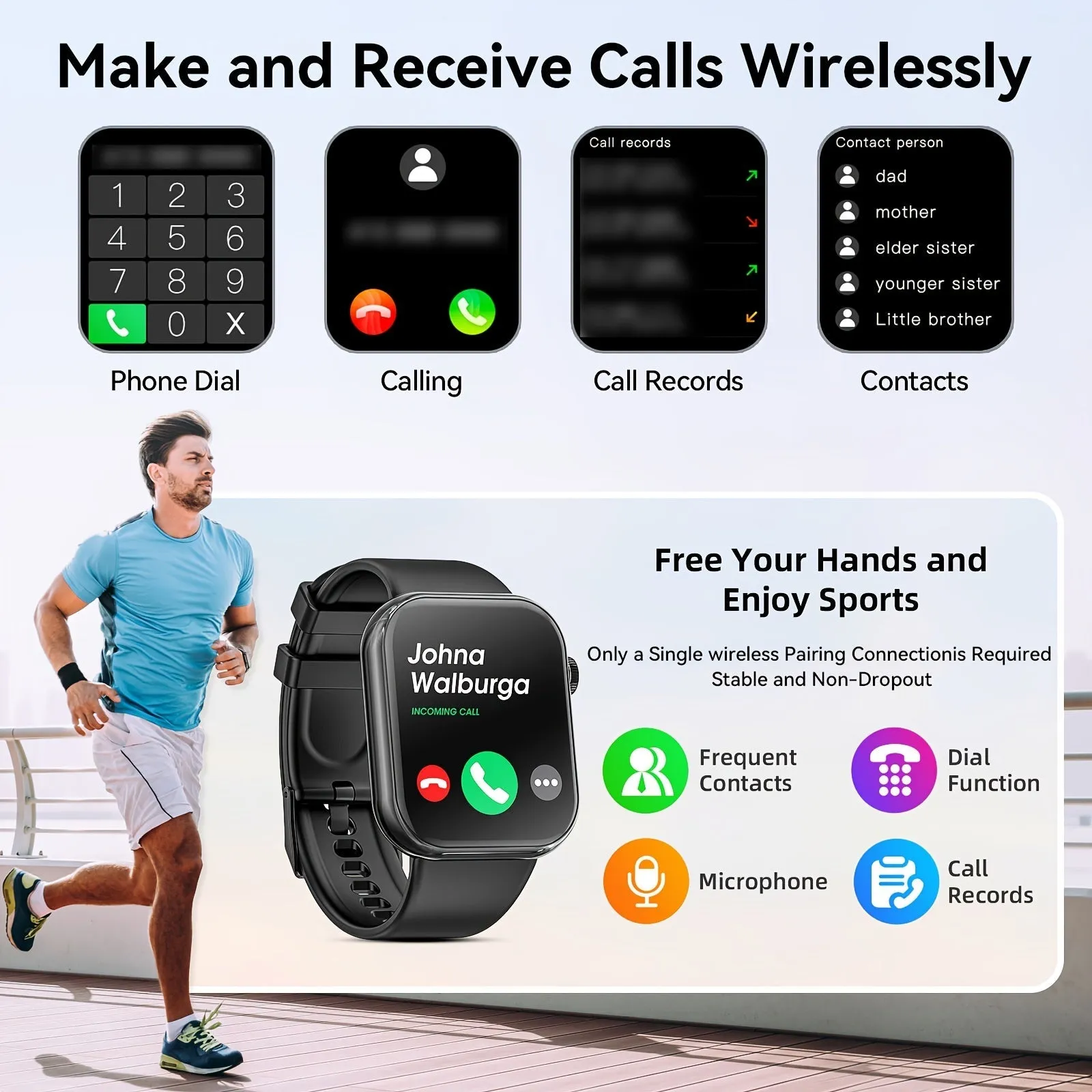 Waterproof Smartwatch Sleep Tracker Pedometer and Sports Modes